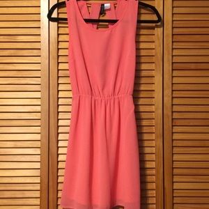 Coral/salmon skater dress/crosses open back